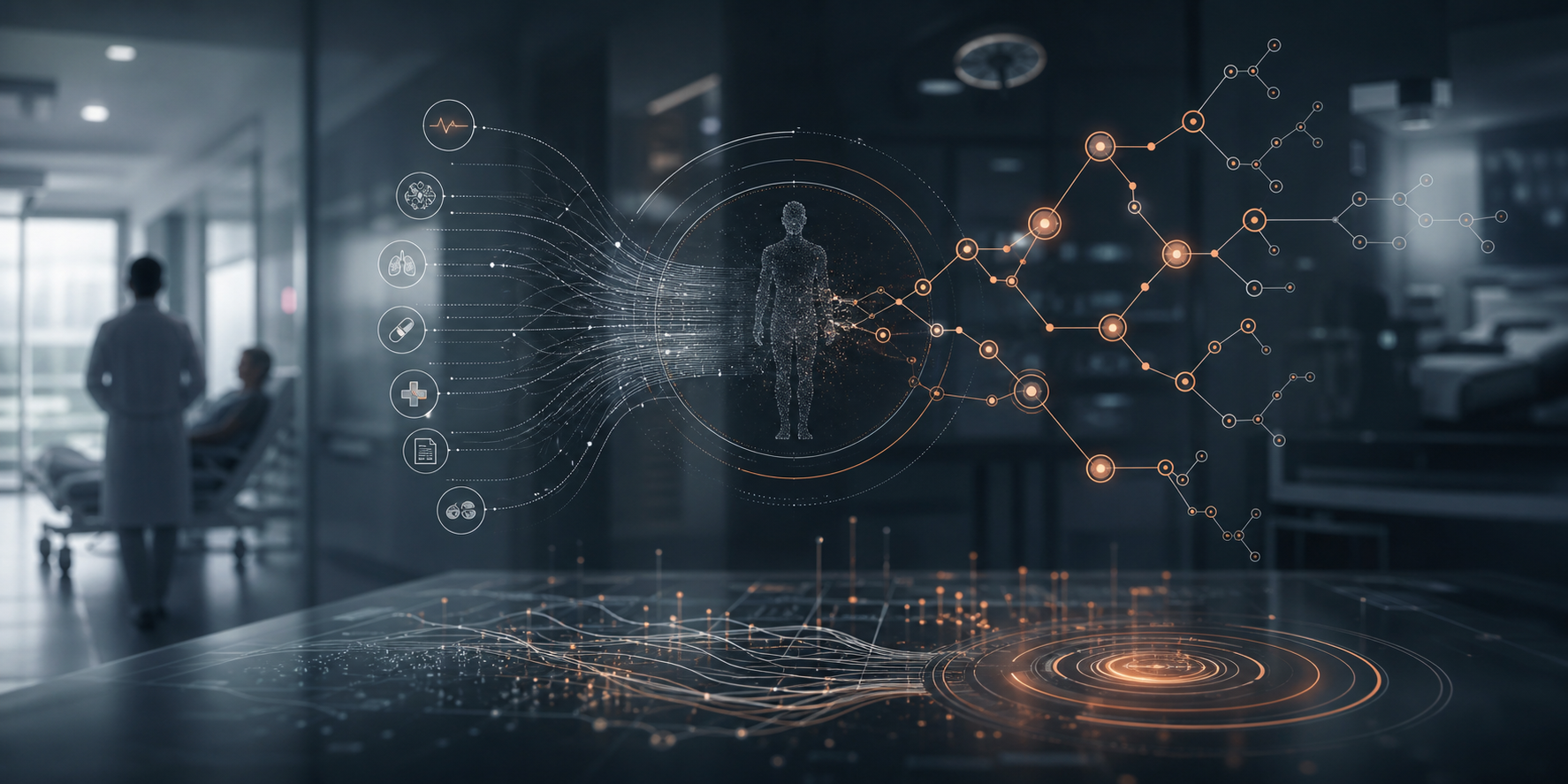 Abstract healthcare AI decision system in a clinical setting